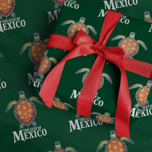 The Gulf Of Mexico Wrapping Paper Roll Sea Turtle Graphic Forever Never Forget TS02 Green Print Your Wear