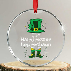 The Hairdresser Leprechaun Matching Group Crystal Glass Ornament Festive St Patricks Day Squad Hairdressers - Print Your Wear