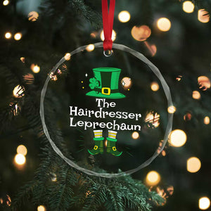 The Hairdresser Leprechaun Matching Group Crystal Glass Ornament Festive St Patricks Day Squad Hairdressers - Print Your Wear