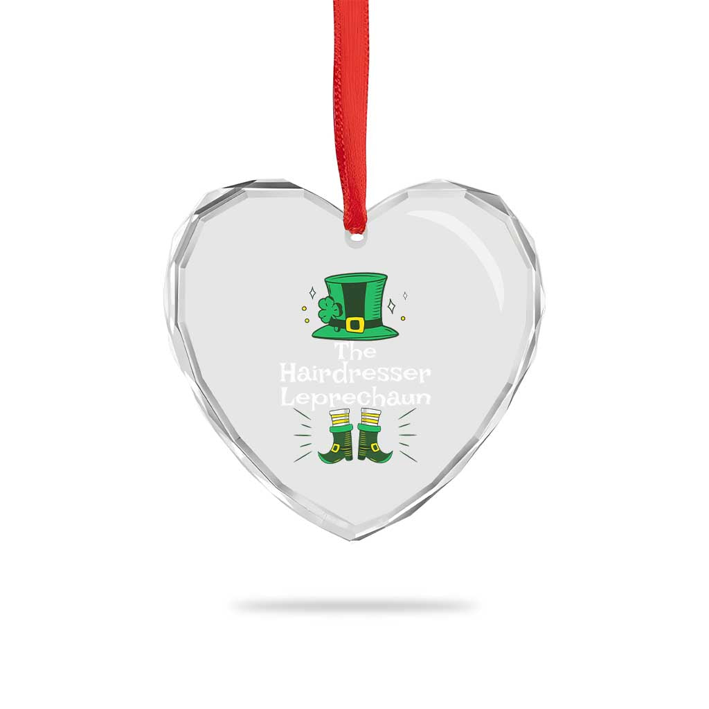 The Hairdresser Leprechaun Matching Group Heart Crystal Glass Ornament Festive St Patricks Day Squad Hairdressers TS02 Print Your Wear