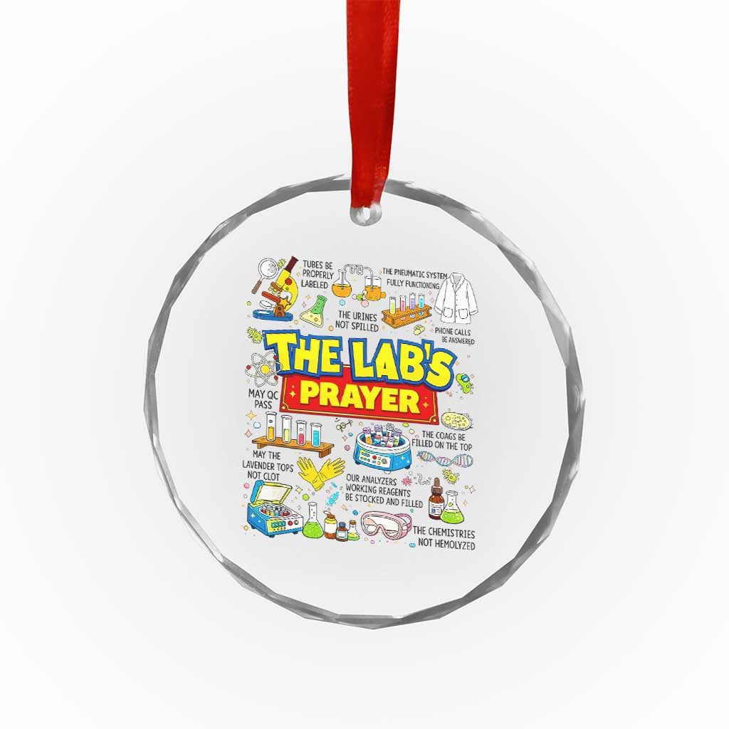 The Lab’s Prayer Funny Lab Week 2026 Crystal Glass Ornament Medical Laboratory Scientist Humor Gift for Lab Techs TS02 Print Your Wear