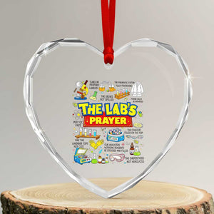 The Lab’s Prayer Funny Lab Week 2026 Heart Crystal Glass Ornament Medical Laboratory Scientist Humor Gift for Lab Techs TS02 Transparent Glass 3'' Heart Print Your Wear