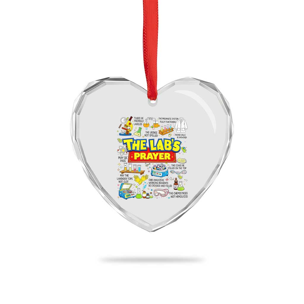 The Lab’s Prayer Funny Lab Week 2026 Heart Crystal Glass Ornament Medical Laboratory Scientist Humor Gift for Lab Techs TS02 Print Your Wear
