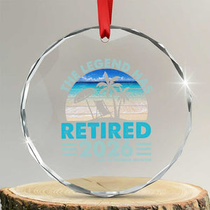The Legend Has Retired 2026 Crystal Glass Ornament Vintage Tropical Beach Sunset Graphic Ocean Vibes