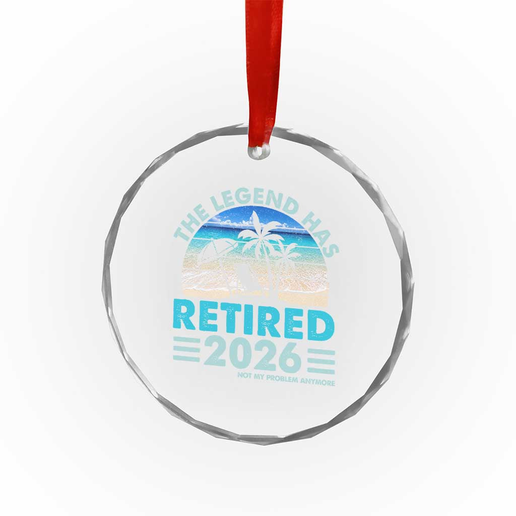 The Legend Has Retired 2026 Crystal Glass Ornament Vintage Tropical Beach Sunset Graphic Ocean Vibes