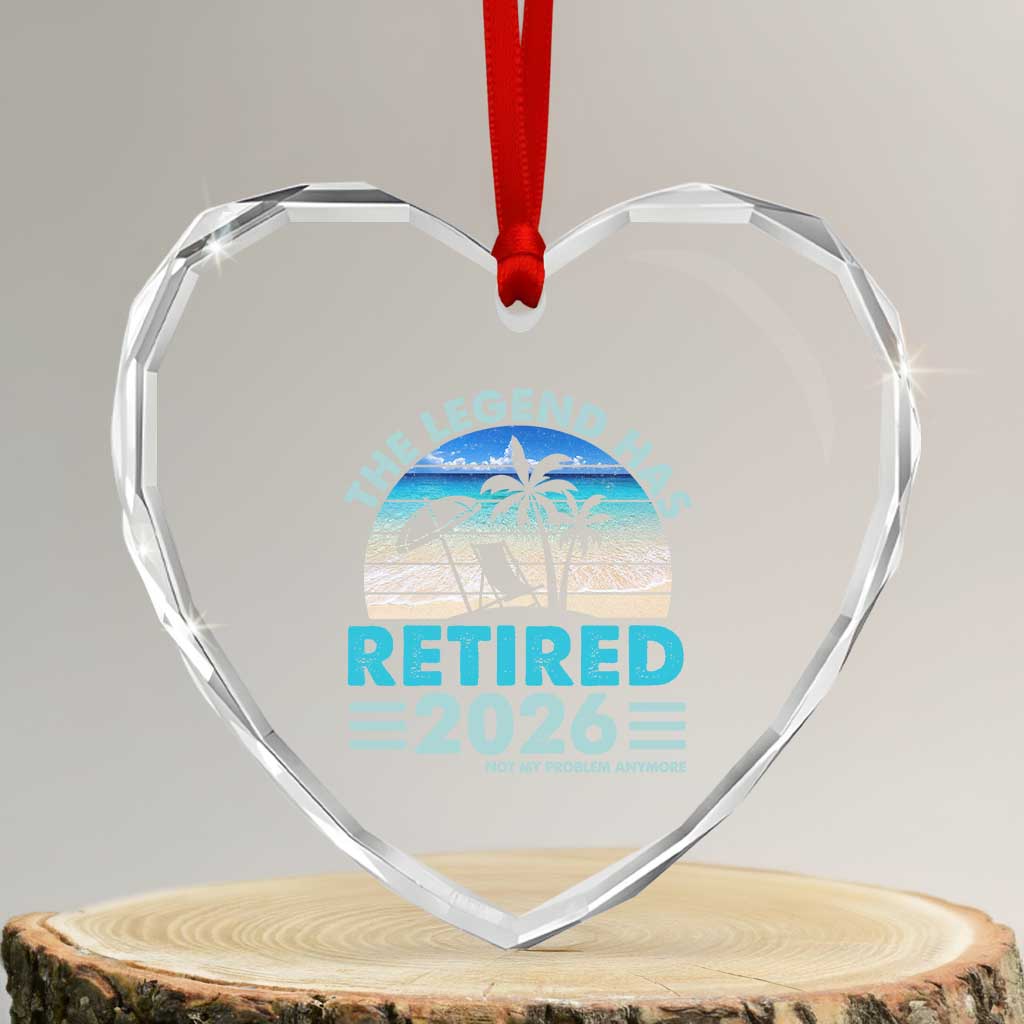 The Legend Has Retired 2026 Heart Crystal Glass Ornament Vintage Tropical Beach Sunset Graphic Ocean Vibes TS10 Transparent Glass 3'' Heart Print Your Wear