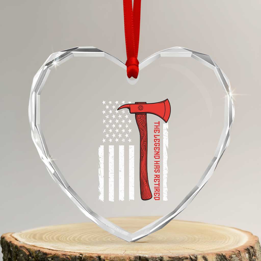 The Legend Has Retired Firefighter Heart Crystal Glass Ornament Vintage Retirement Gifts Fireman American Flag TS10 Transparent Glass 3'' Heart Print Your Wear