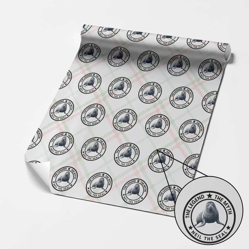 The Legend The Myth Neil The Seal Emblem Graphic Wrapping Paper Roll Funny Viral Southern Elephant Seal Meme TS02 Christmas Plaid Print Your Wear