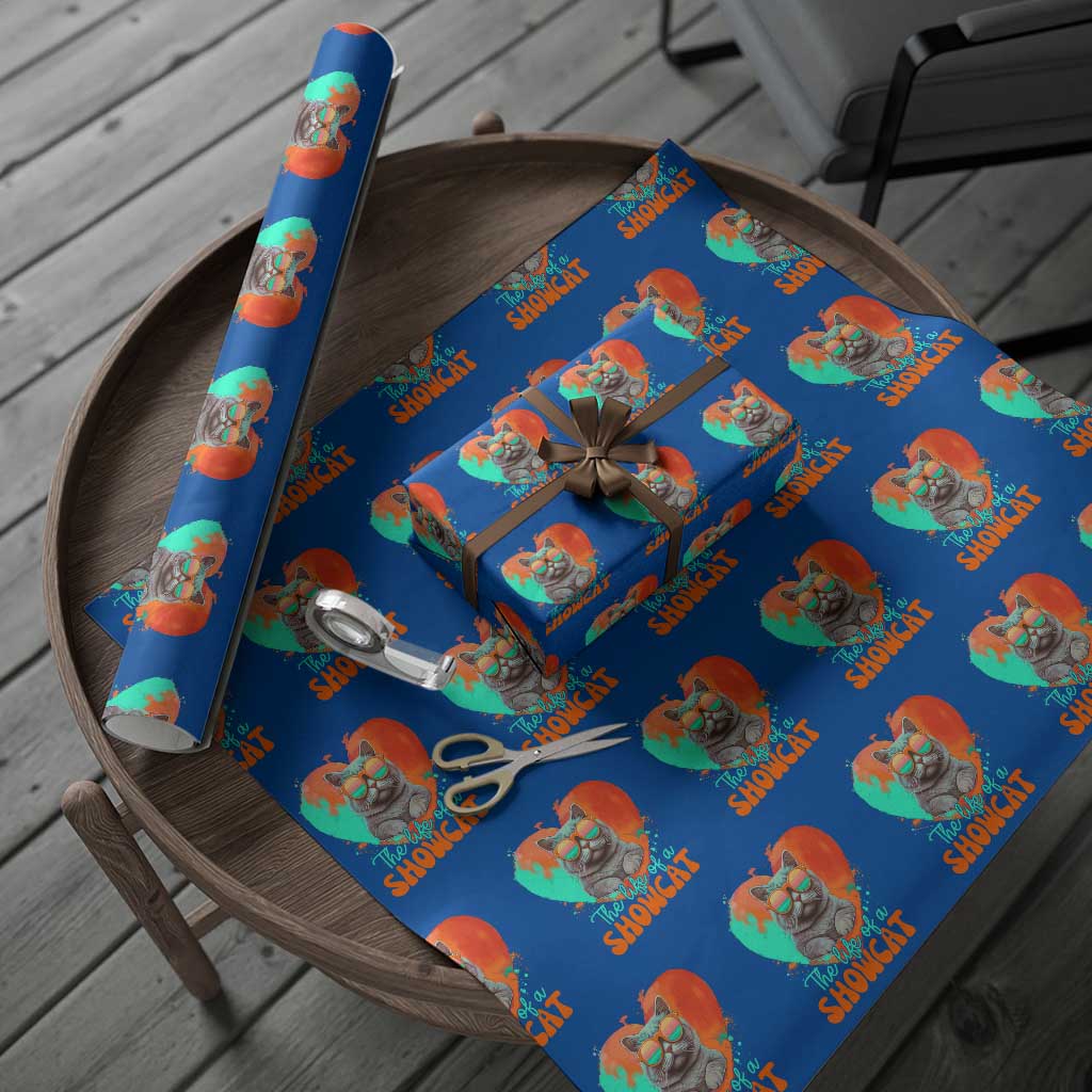 The Life Of A Showcat Wrapping Paper Roll Funny Cat Showgirl Era Heart Shape TS10 Blue Print Your Wear