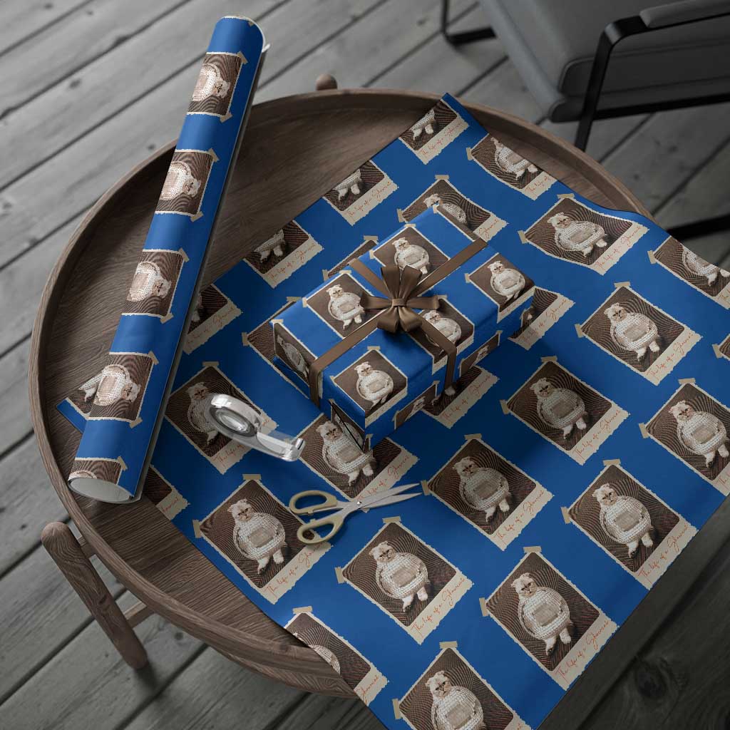 The Life Of A Showcat Wrapping Paper Roll Funny Vintage Photo Cat Era TS10 Blue Print Your Wear