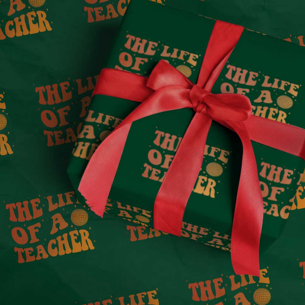 The Life Of A Teacher Wrapping Paper Roll In My Teacher Era Concert TS10 Green Print Your Wear