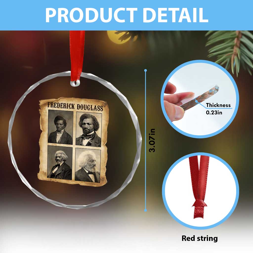 The Life Of Frederick Douglass Crystal Glass Ornament Historical Black History TS12 Print Your Wear
