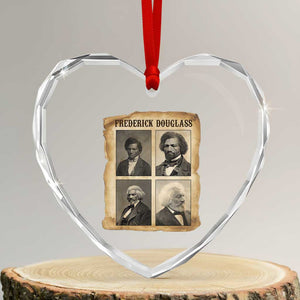 The Life Of Frederick Douglass Heart Crystal Glass Ornament Historical Black History TS12 Transparent Glass 3'' Heart Print Your Wear