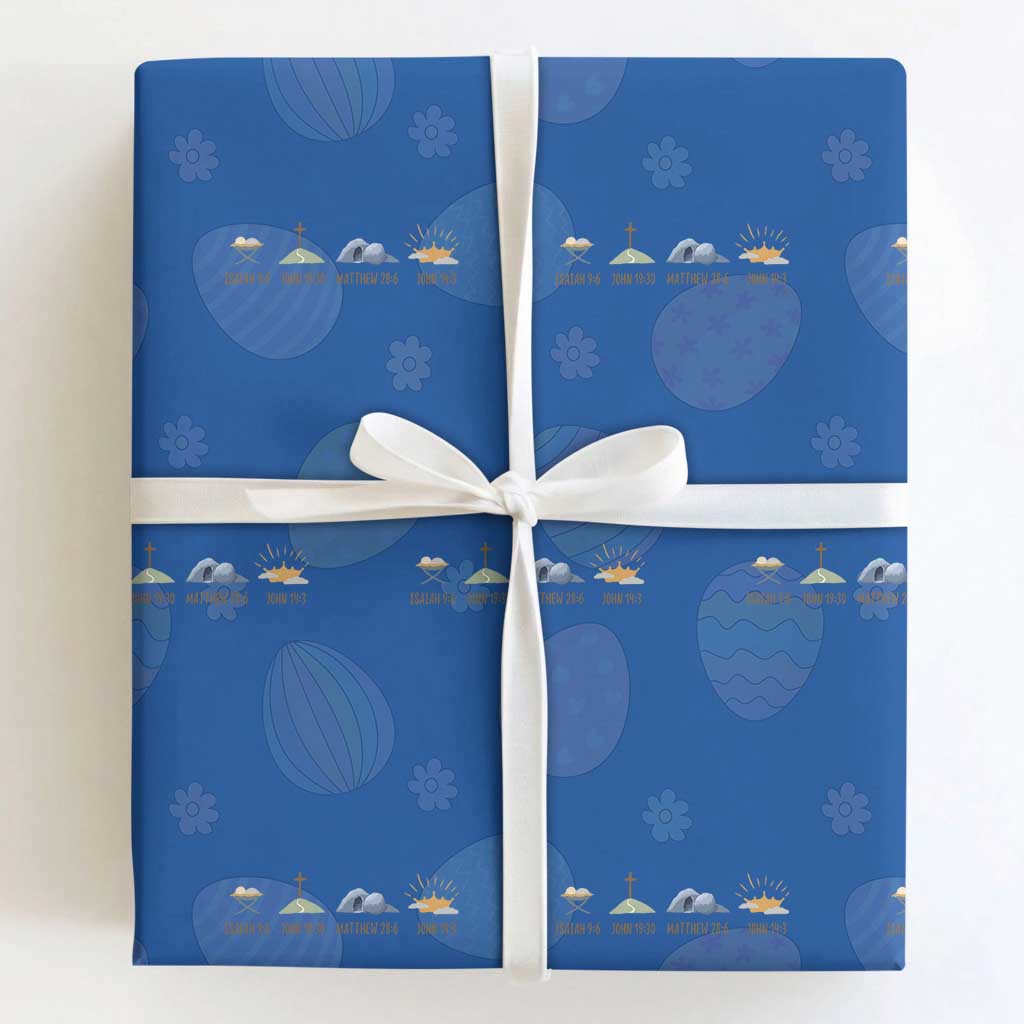 The Life Of Jesus Christ Religious Bible Verse Wrapping Paper Roll TS11 Royal Blue Print Your Wear
