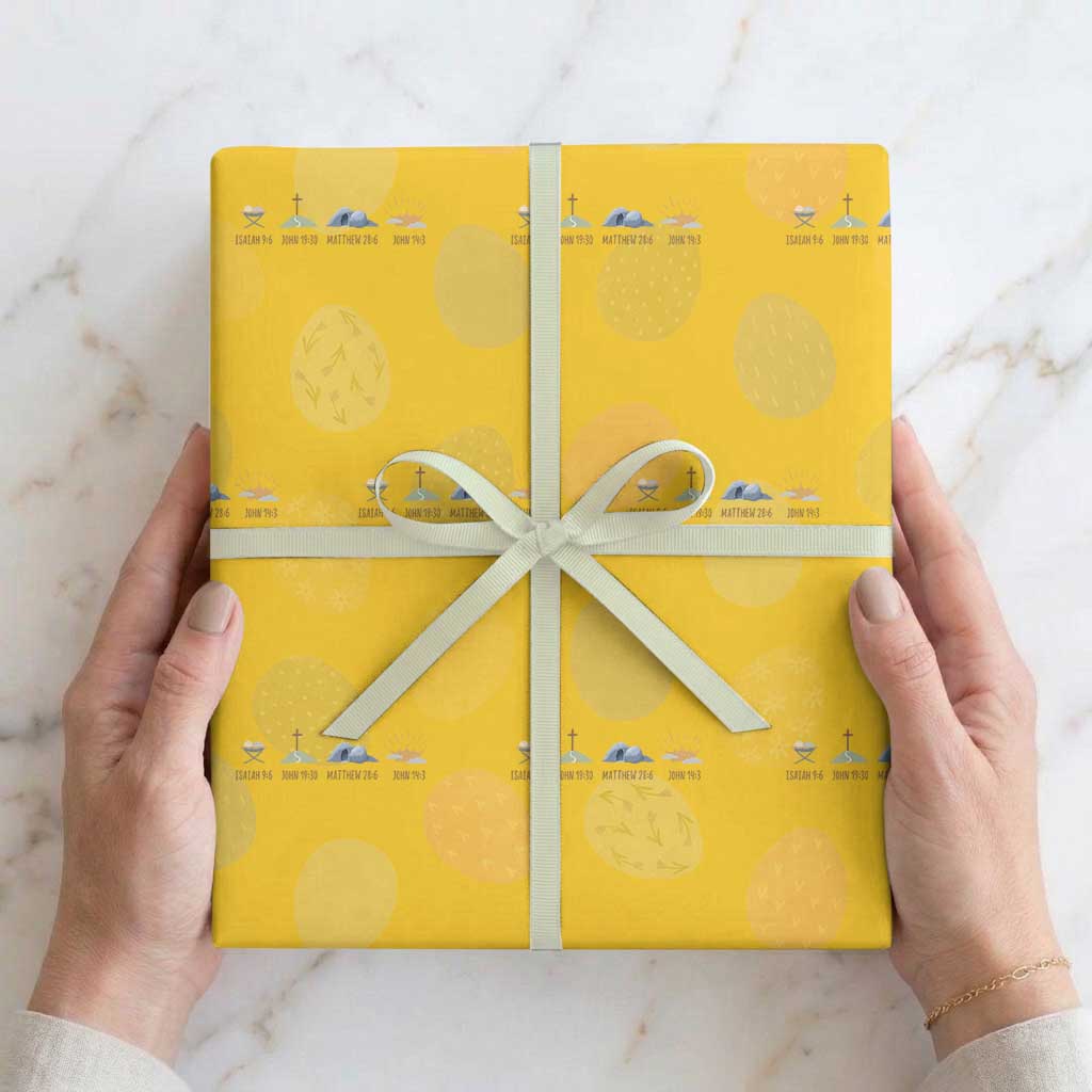 The Life Of Jesus Christ Religious Bible Verse Wrapping Paper Roll TS11 Yellow Print Your Wear