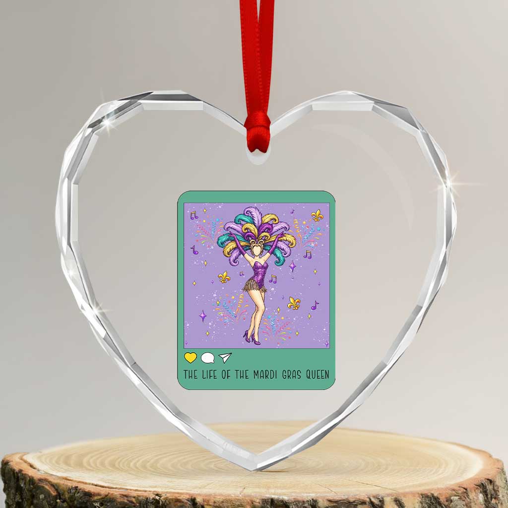 The Life Of The Mardi Gras Queen Heart Crystal Glass Ornament TS14 Transparent Glass 3'' Heart Print Your Wear