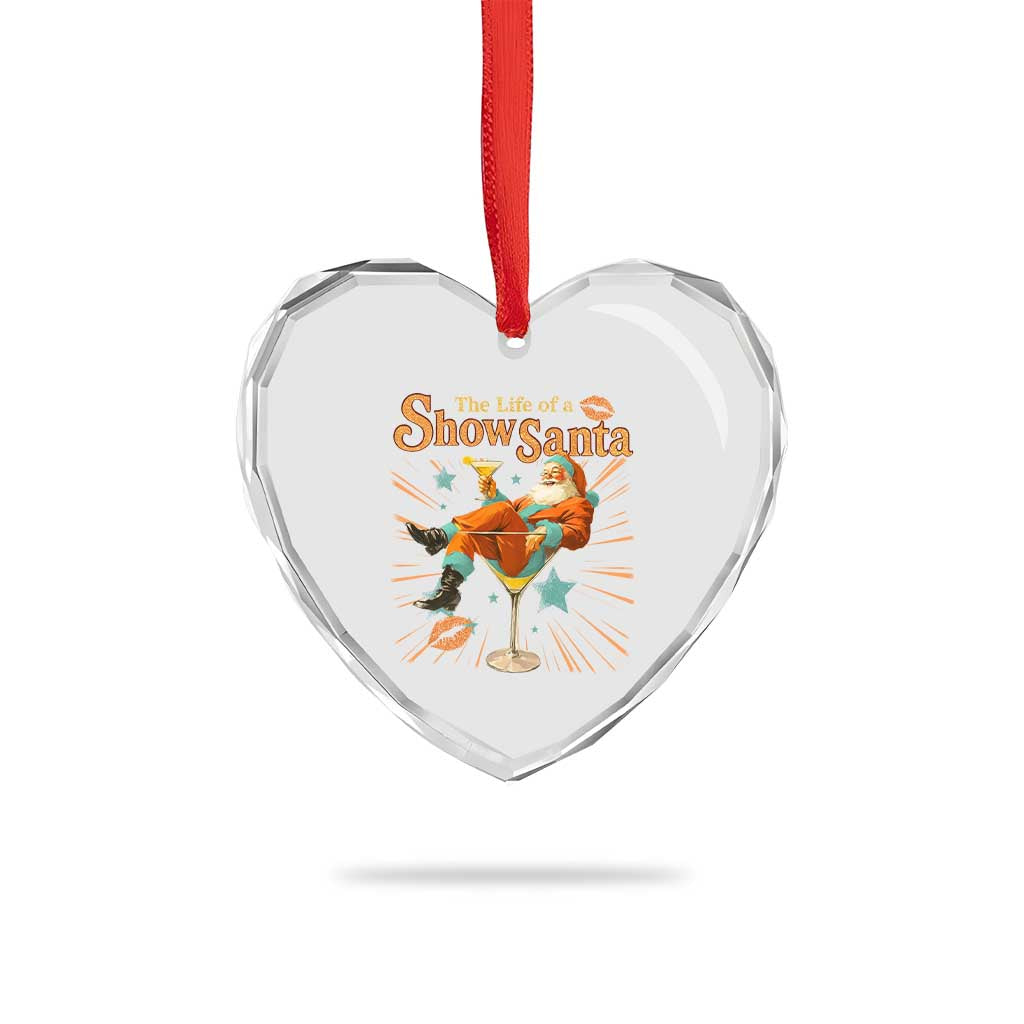 The Life Of The Show Santa Heart Crystal Glass Ornament Funny Christmas Orange Santa TS11 Print Your Wear