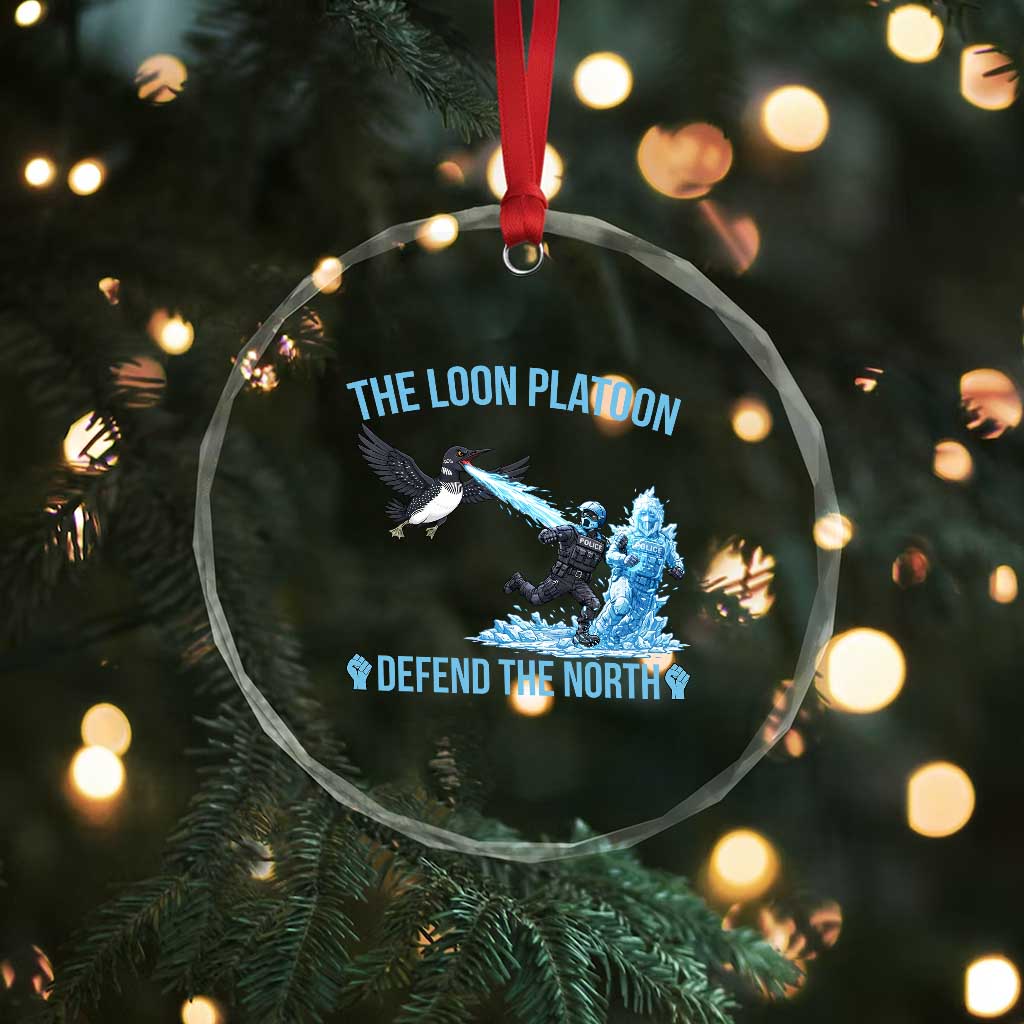 The Loon Platoon Defend The North Crystal Glass Ornament Minnesota Rebel Loon Resist TS12 Print Your Wear