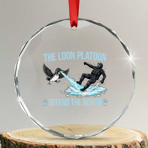 The Loon Platoon Defend The North Crystal Glass Ornament Minnesota State Bird Rebel TS12 Transparent Glass 3'' Circle Print Your Wear