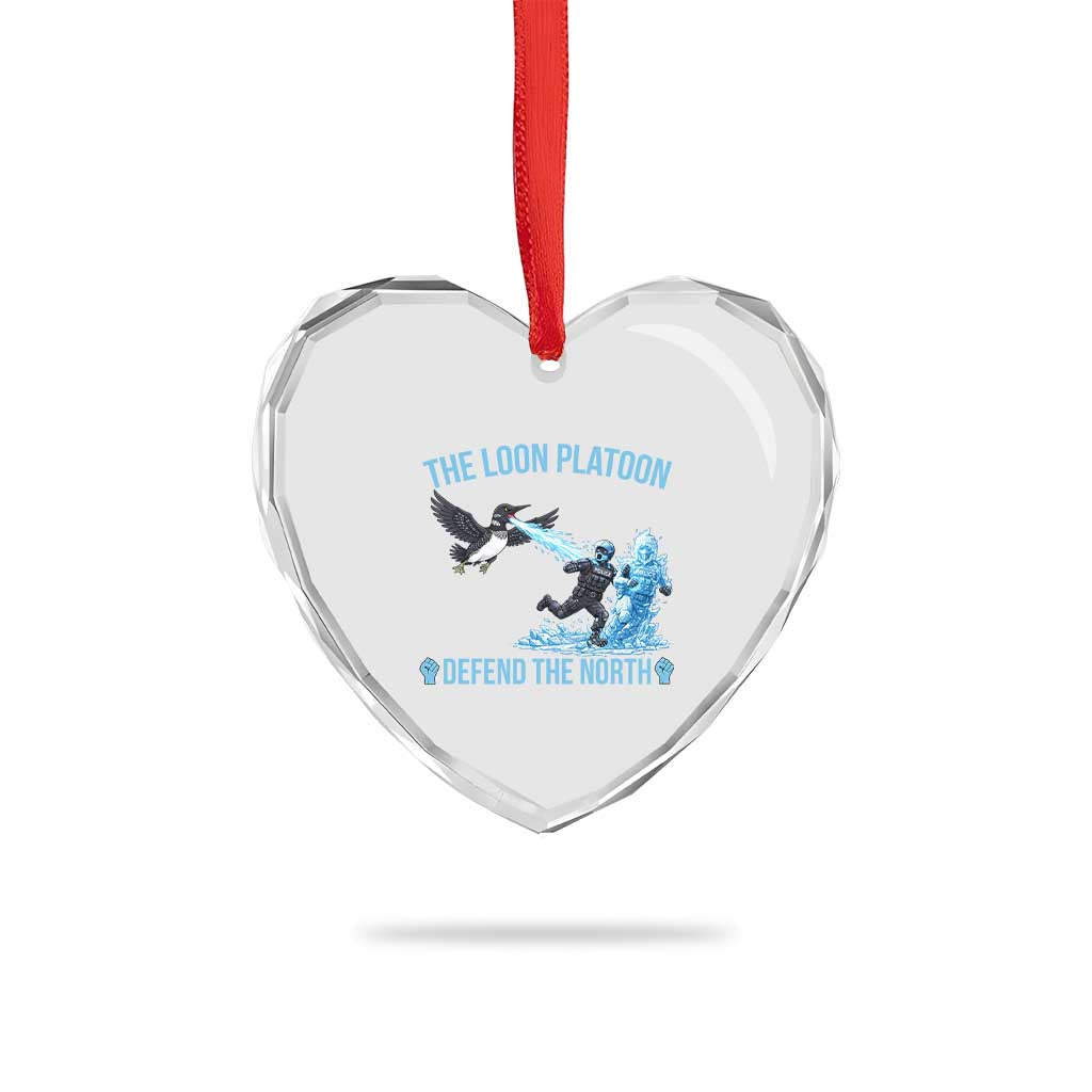 The Loon Platoon Defend The North Heart Crystal Glass Ornament Minnesota Rebel Loon Resist TS12 Print Your Wear