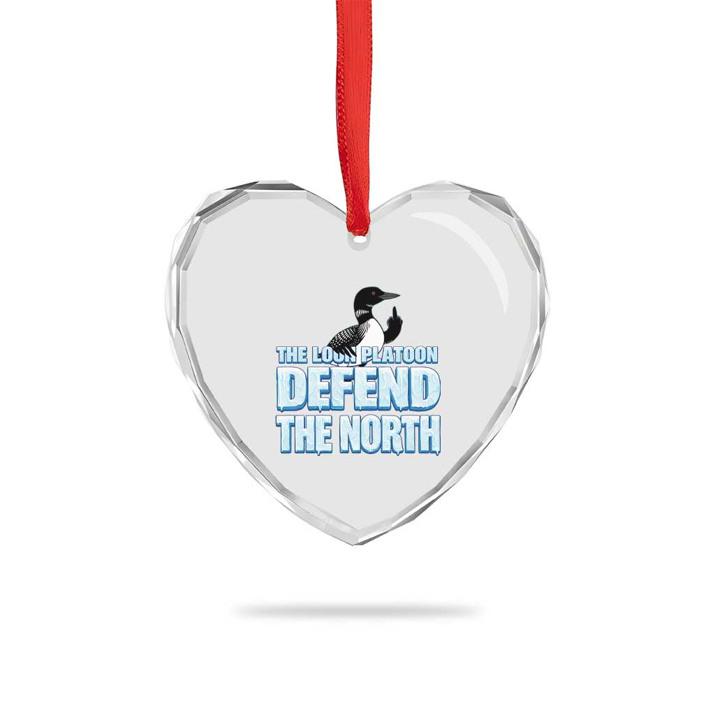 The Loon Platoon Defend The North Heart Crystal Glass Ornament MN State Bird Loon Resistance TS12 Print Your Wear