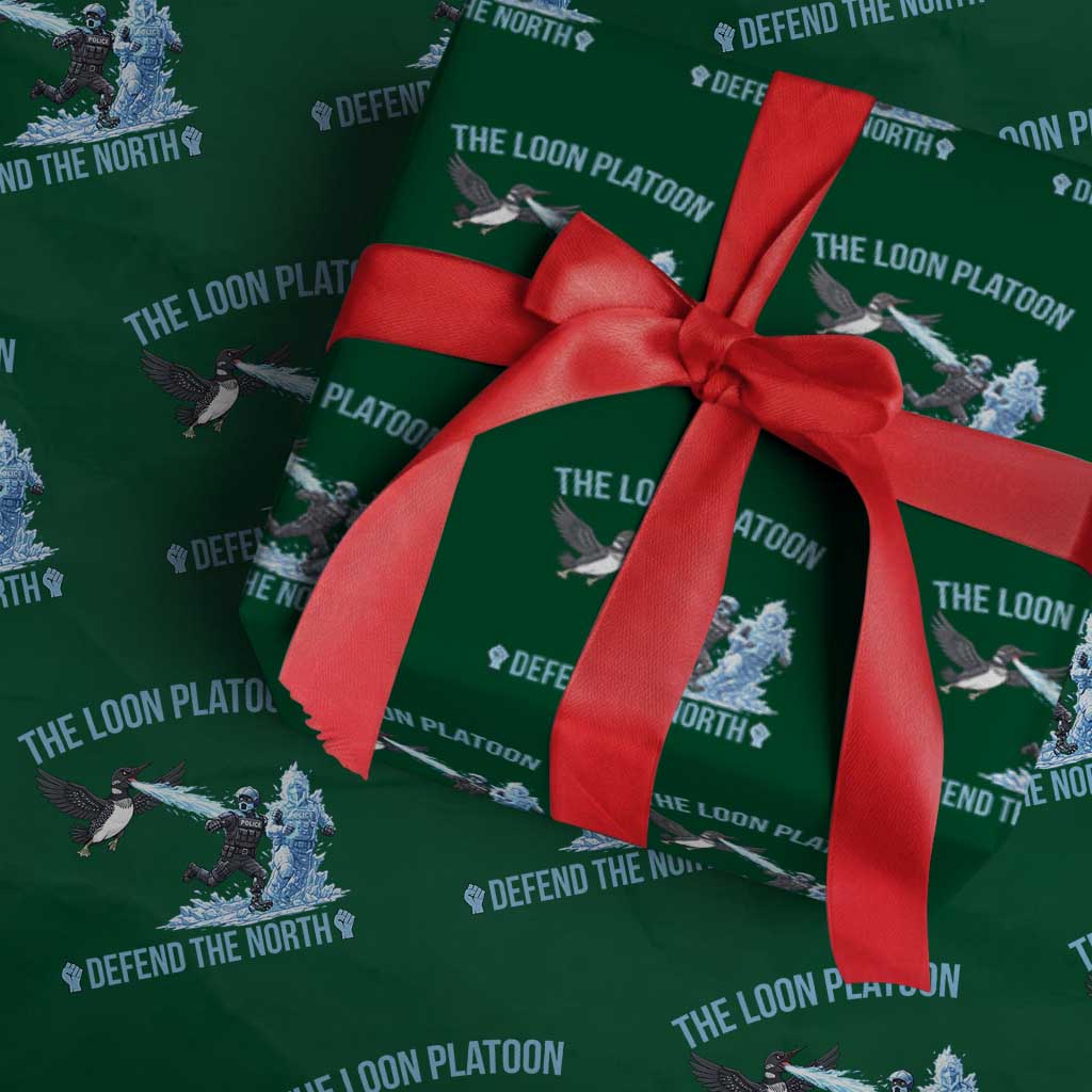 The Loon Platoon Defend The North Wrapping Paper Roll Minnesota Rebel Loon Resist TS12 Green Print Your Wear