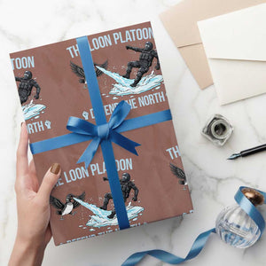 The Loon Platoon Defend The North Wrapping Paper Roll Minnesota State Bird Rebel TS12 Mocha Print Your Wear
