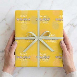 The Lord Is My Shepherd Wrapping Paper Roll Christian Easter Day Religious Sheep TS11 Yellow Print Your Wear