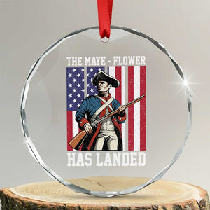 The Maye Flower Has Landed Crystal Glass Ornament Funny Minutemen Football Fan TS11 Transparent Glass 3'' Circle Print Your Wear