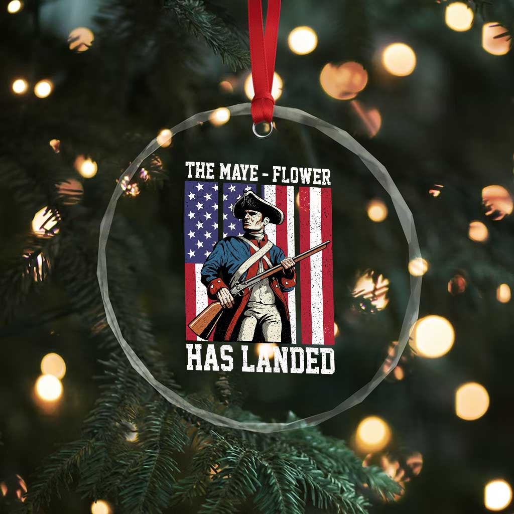 The Maye Flower Has Landed Crystal Glass Ornament Funny Minutemen Football Fan TS11 Print Your Wear