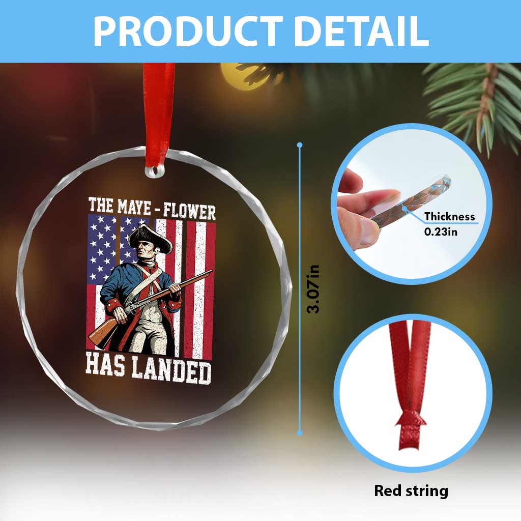 The Maye Flower Has Landed Crystal Glass Ornament Funny Minutemen Football Fan TS11 Print Your Wear