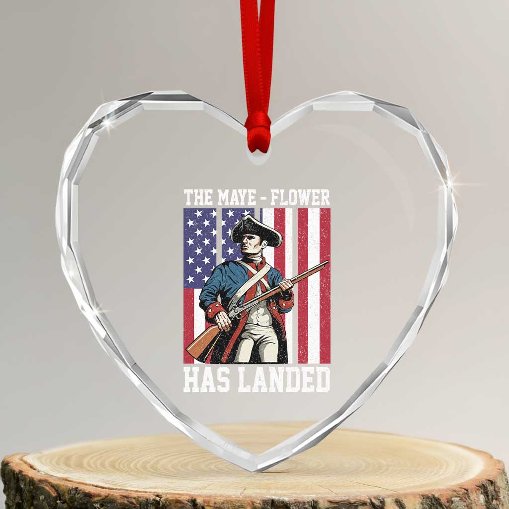 The Maye Flower Has Landed Heart Crystal Glass Ornament Funny Minutemen Football Fan TS11 Transparent Glass 3'' Heart Print Your Wear