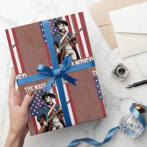 The Maye Flower Has Landed Wrapping Paper Roll Funny Minutemen Football Fan TS11 Mocha Print Your Wear