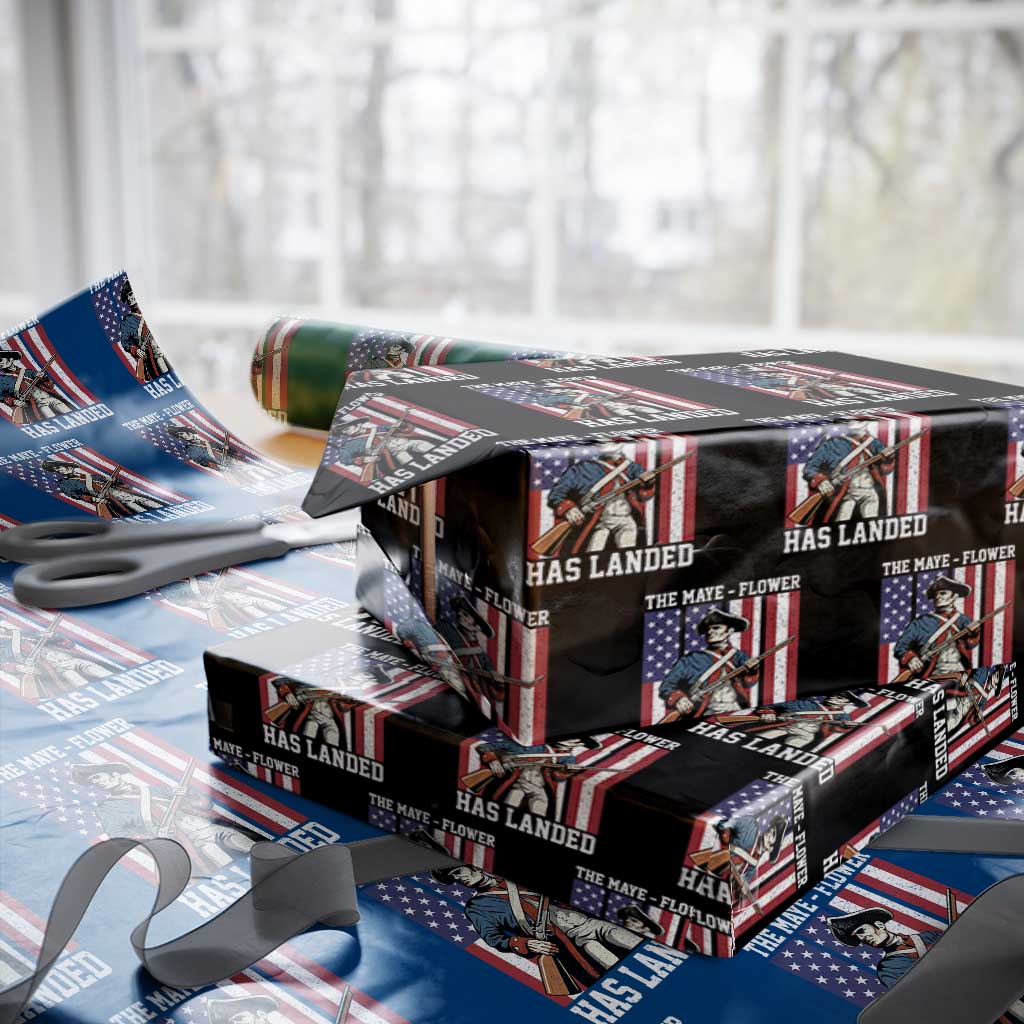 The Maye Flower Has Landed Wrapping Paper Roll Funny Minutemen Football Fan TS11 Black Print Your Wear
