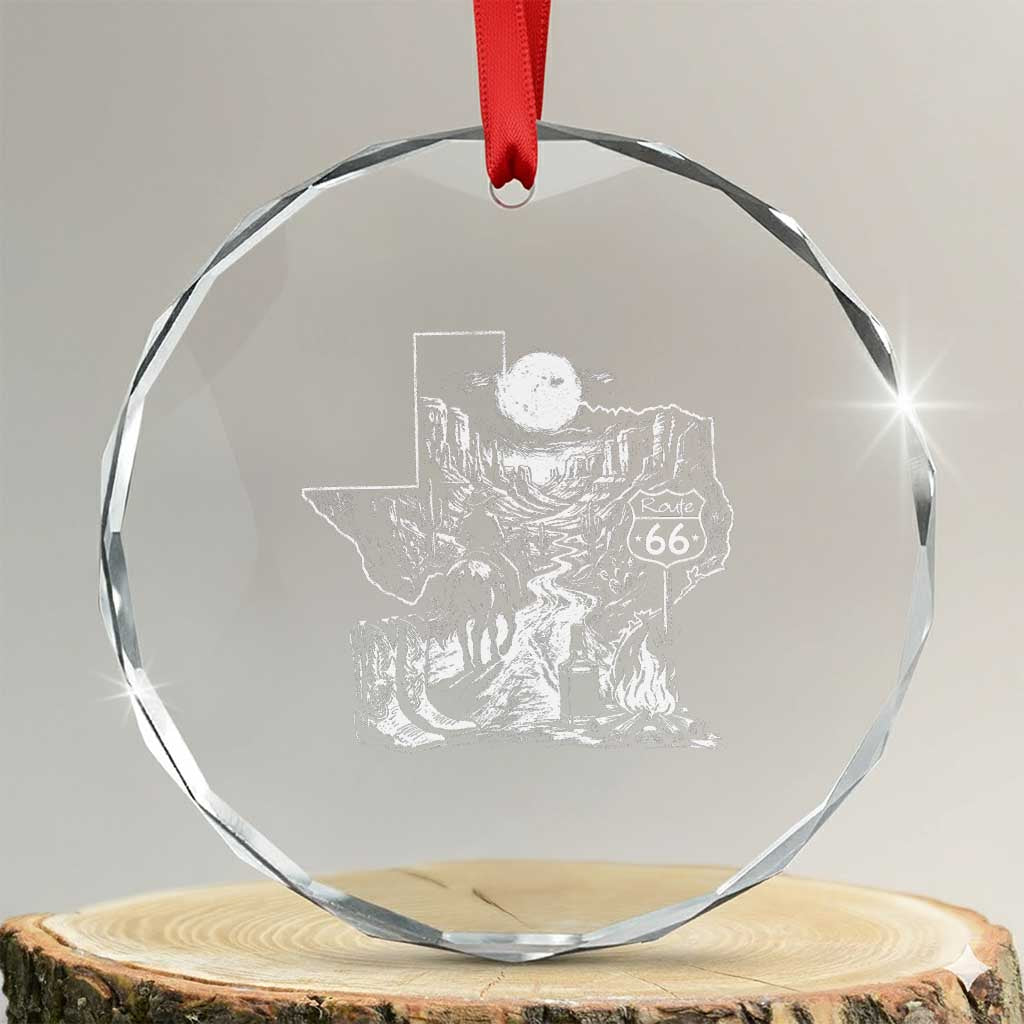 The Mother Road Texas Panhandle Crystal Glass Ornament Vintage Desert Road Trip TS12 Transparent Glass 3'' Circle Print Your Wear