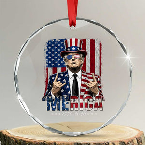 The Nations Leader US 250th Anniversary Crystal Glass Ornament Funny 4th of July 1776 2026
