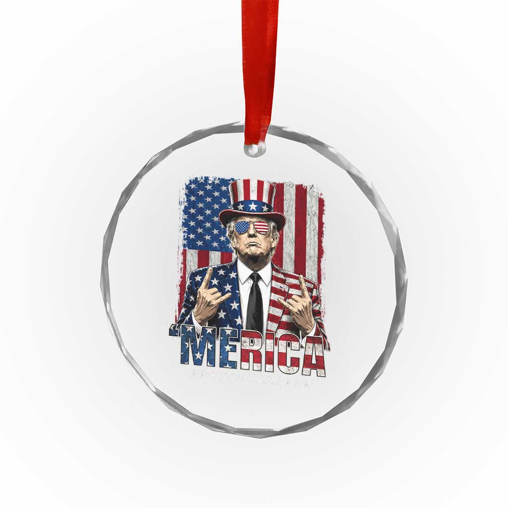 The Nations Leader US 250th Anniversary Crystal Glass Ornament Funny 4th of July 1776 2026