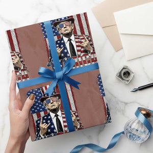 The Nations Leader US 250th Anniversary Wrapping Paper Roll Funny 4th of July 1776 2026