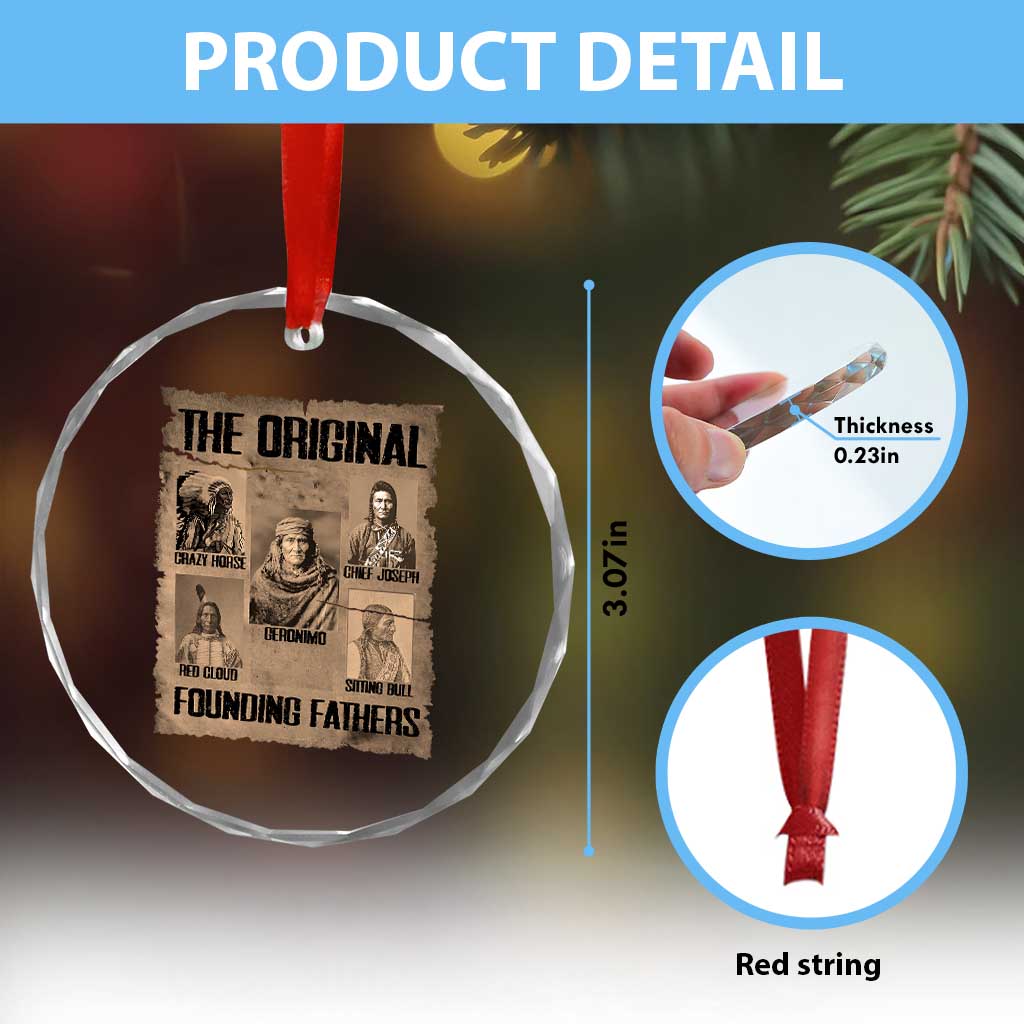 The Original Founding Fathers Crystal Glass Ornament Native American Indigenous Leaders Graphic