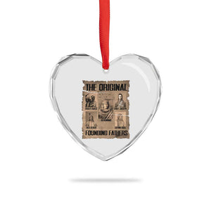 The Original Founding Fathers Heart Crystal Glass Ornament Native American Indigenous Leaders Graphic