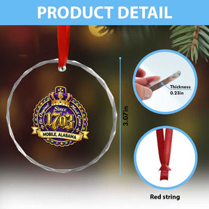 The Original Mardi Gras Mobile Alabama Since 1703 Crystal Glass Ornament TS11 Print Your Wear