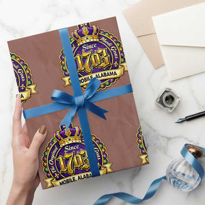 The Original Mardi Gras Mobile Alabama Since 1703 Wrapping Paper Roll TS11 Mocha Print Your Wear