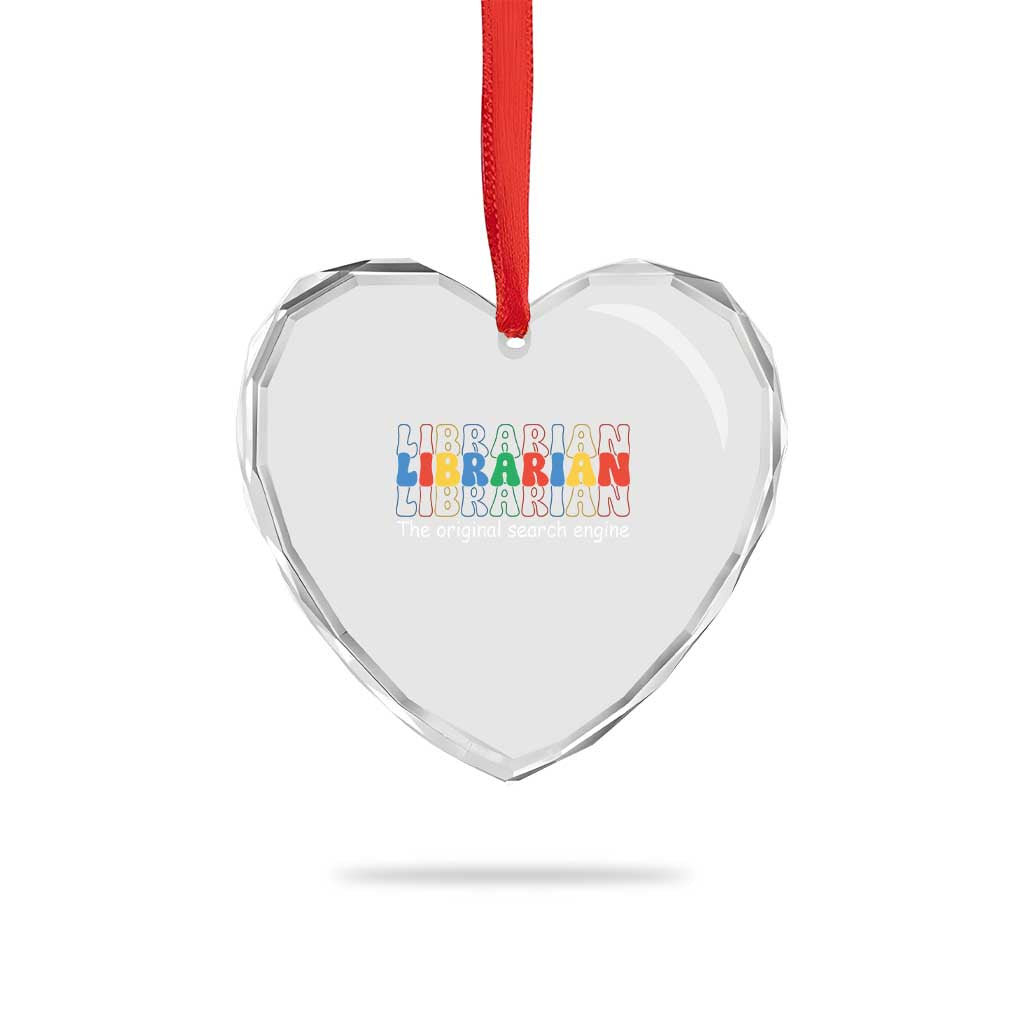 The Original Search Engine Heart Crystal Glass Ornament School Librarian Library Books TS14 Print Your Wear
