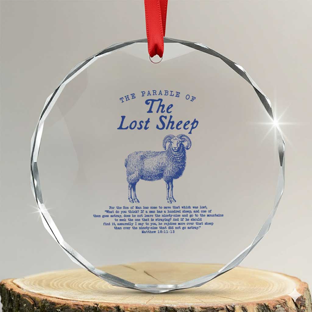 The Parable Of The Lost Sheep Crystal Glass Ornament Christian Bible Verse Matthew 18 TS11 Transparent Glass 3'' Circle Print Your Wear