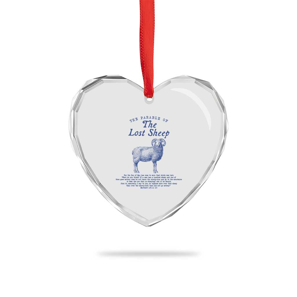 The Parable Of The Lost Sheep Heart Crystal Glass Ornament Christian Bible Verse Matthew 18 TS11 Print Your Wear