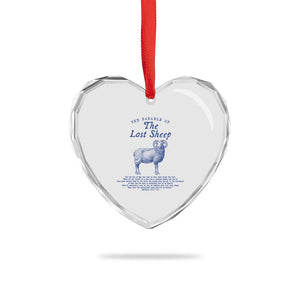 The Parable Of The Lost Sheep Heart Crystal Glass Ornament Christian Bible Verse Matthew 18 TS11 Print Your Wear