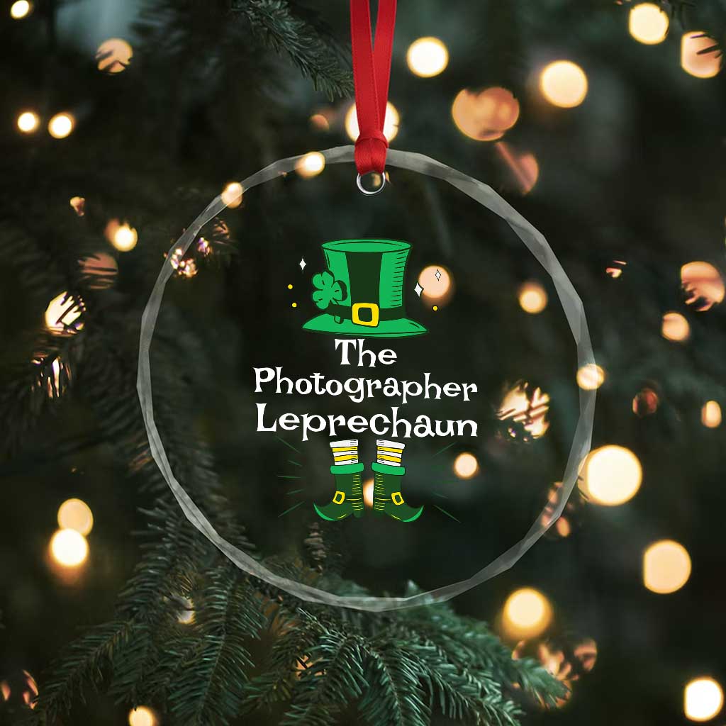 The Photographer Leprechaun Matching Group Crystal Glass Ornament Festive St Patricks Day Squad Photographers TS02 Print Your Wear