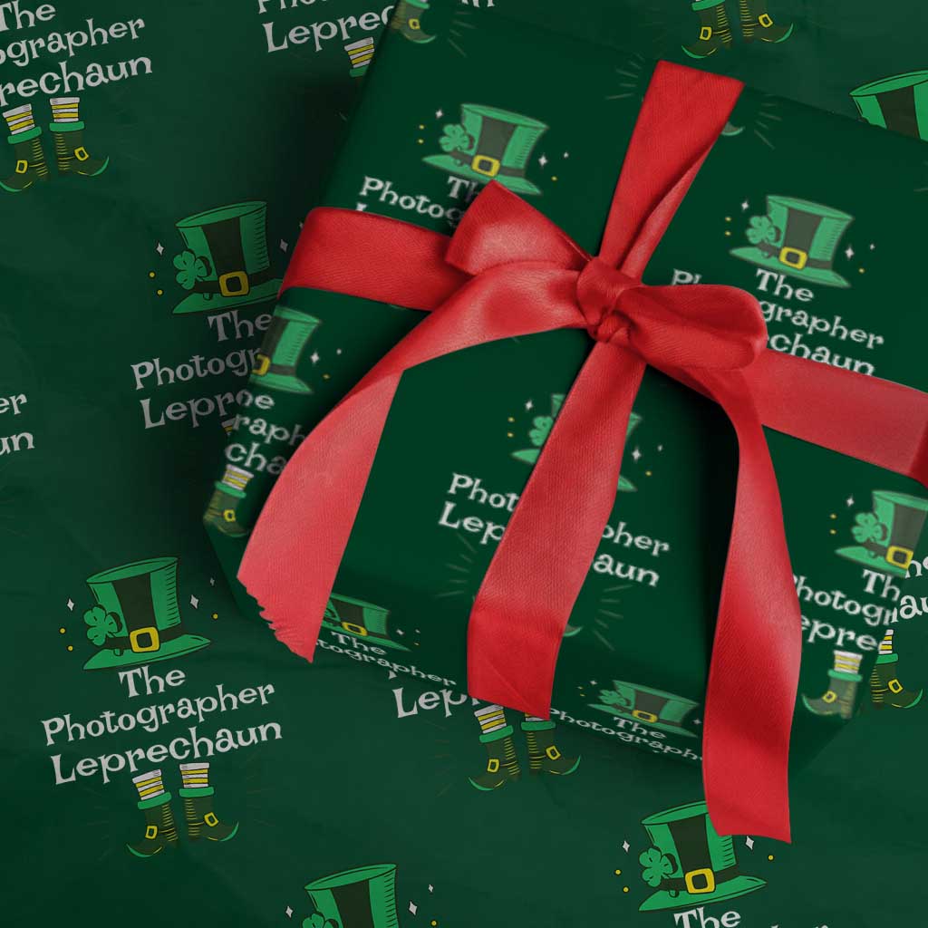 The Photographer Leprechaun Matching Group Wrapping Paper Roll Festive St Patricks Day Squad Photographers TS02 Green Print Your Wear