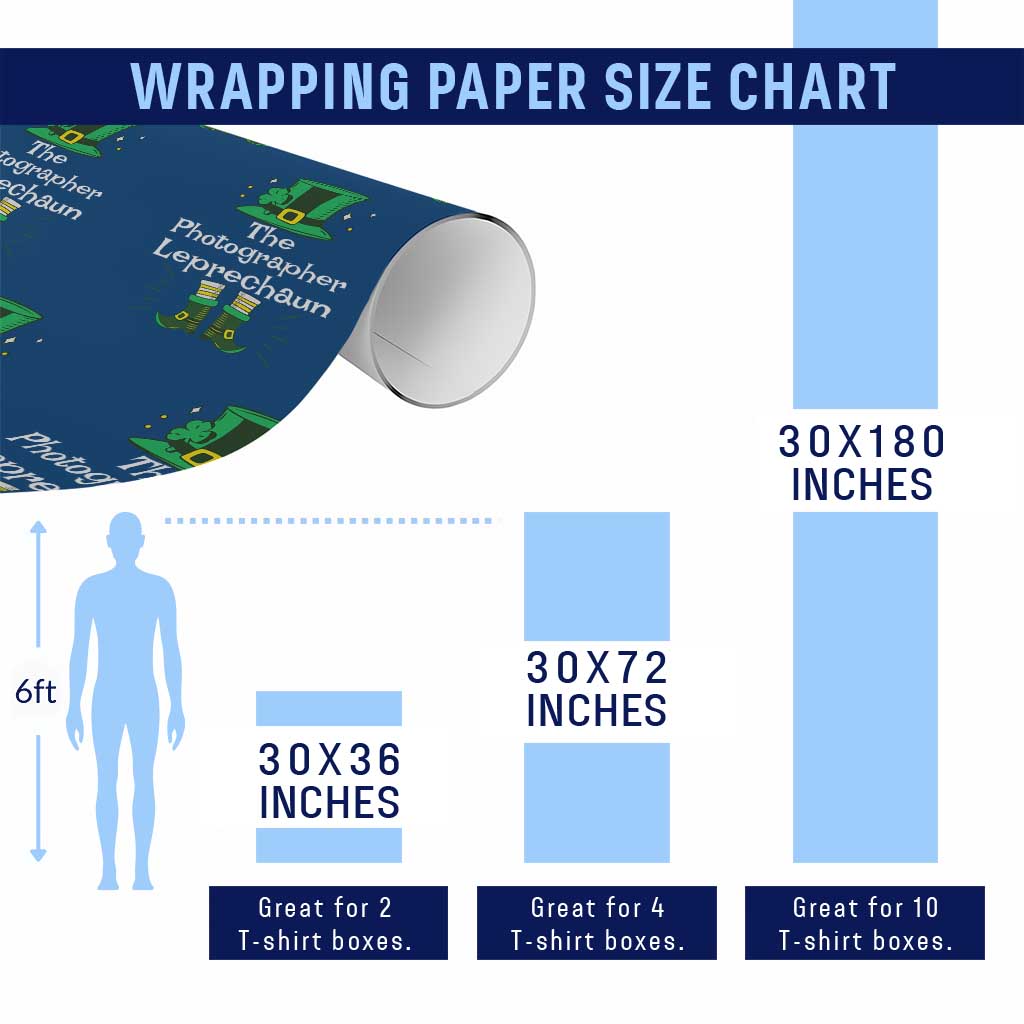 The Photographer Leprechaun Matching Group Wrapping Paper Roll Festive St Patricks Day Squad Photographers TS02 Print Your Wear