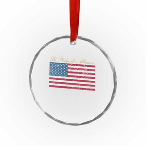 The Pledge of Allegiance Crystal Glass Ornament US Military Veteran Patriotic American Flag TS11 Print Your Wear